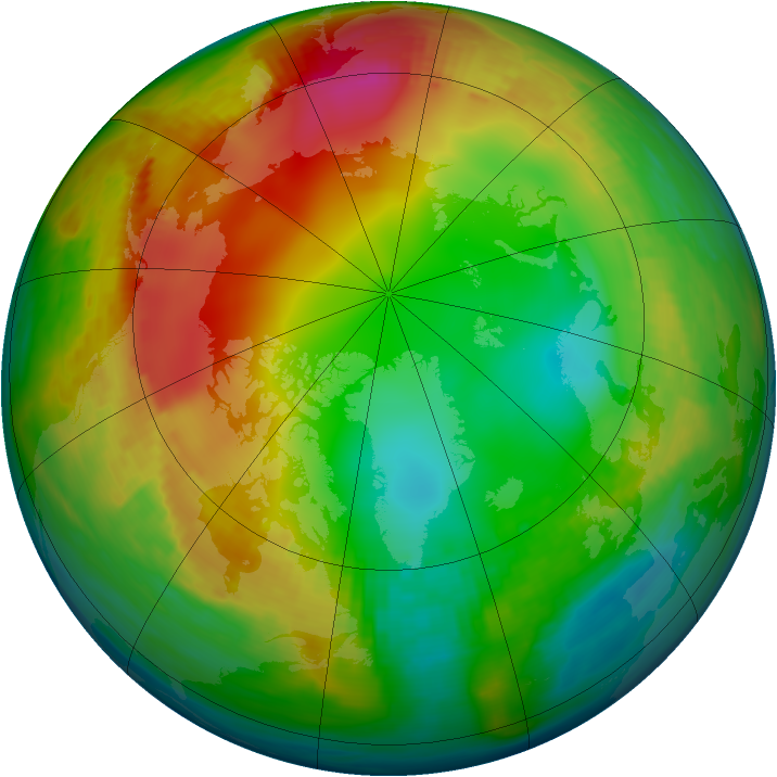 Arctic ozone map for 06 January 1982